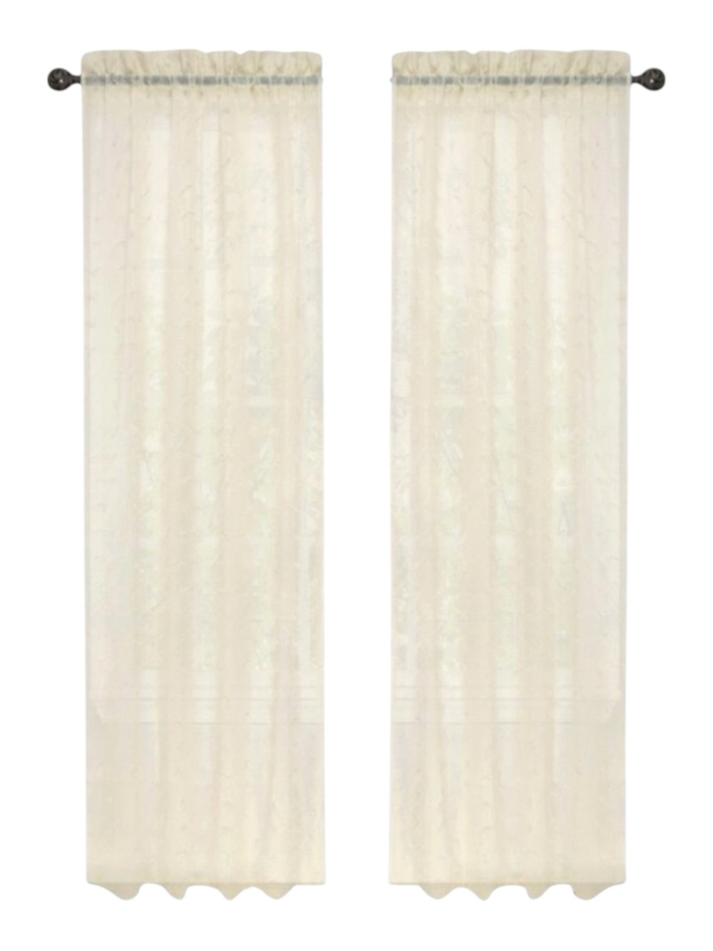 new Boho Chic ✶ Set 2 Rod Pocket Panel Curtains ✶ Semi Sheer Natural ✶ 40” x 84” - Picture 9 of 16